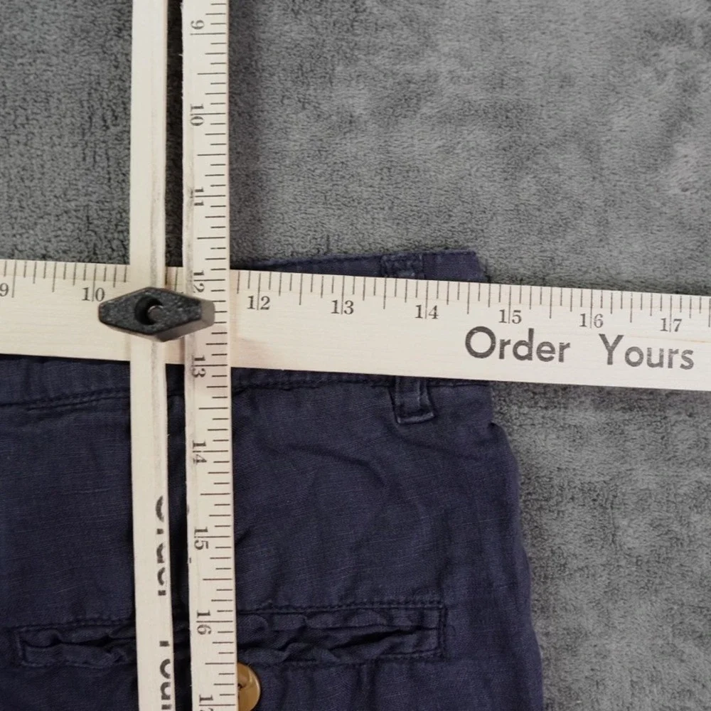 Zeta Linen Shorts Mens 30 Navy Blue Lightweight Summer Casual Italy Coastal